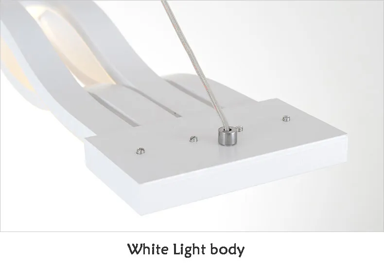 120 سم أبيض أسود مصابيح قلادة حديثة لغرفة الطعام غرفة المعيشة المطبخ قابلة للضايق LED معلقة مصباح LAMPARAS شكل الموجة 283T