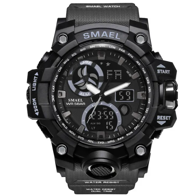 Marca SMAEL Orologi sportivi da uomo Impermeabile SHOCK LED Orologio digitale Orologio da polso da uomo Orologio da uomo 1545C Grandi orologi da uomo Milita290y