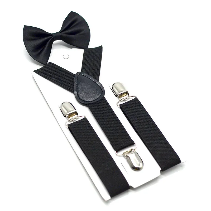 Kids Suspenders Bow + Tie Set Meninos Meninas Cintas Elastic Y-Suspensórios com Cinto de Forma de Laço ou Crianças Crianças Crianças por DHL