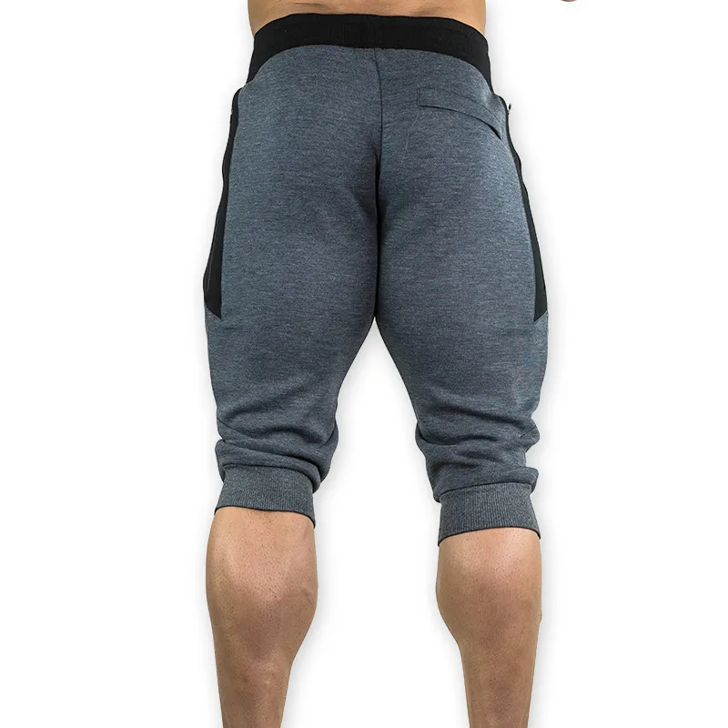 Męskie bawełniane spodenki dorywcze 3/4 jogger capri spodnie oddychające poniżej krótkie spodnie z trzema kieszeniami MX200324