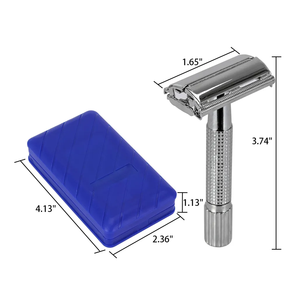 Upgrade Wet Shaving Safety Blade Razor Shaver Handle Barber Men039s Manual Beard Hair Care 1 Travel Case2760693