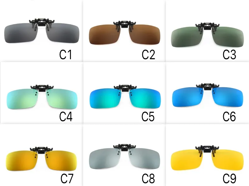 Clip Sunglasses Polarized And UV400 Folder Eyeglasses Frame Mirror Lenses Night Vision Flip Up Glasses 3 Size Whole334Z