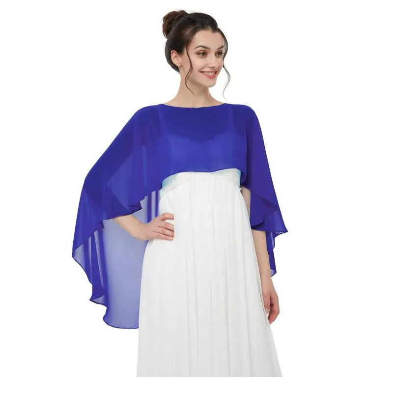 2022 Chiffon Wraps Wedding Bridal Accessories Cape Plus Size Women Designer Scarf Shawl Robe Cheap Chiffon Gown237d