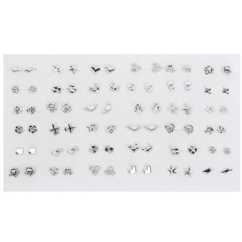 Stud Set Gold Silber Farbe kleine Ohrringe Sets für Frauen Mädchen Metalllegierung Geometrischer Sternsarring Juwelier Brincos1244m