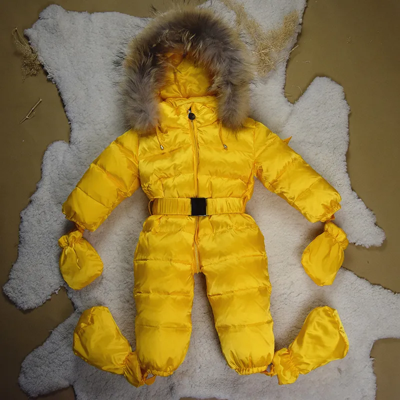 ティーンミロベイビースノースーツ冬のジャンプスーツ新生児雪をかぶる毛皮ジャケットキッズガールズコートコート幼児ロンパーov1138285