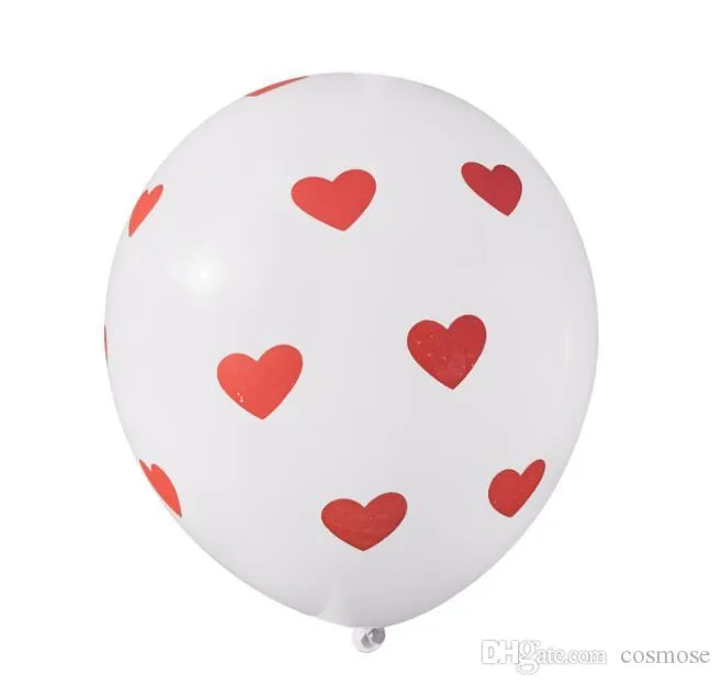 Ballons en latex coeur d'amour ballon imprimé coeur rouge blanc ballon d'hélium de mariage ballons gonflables de fête d'anniversaire de Saint Valentin301R