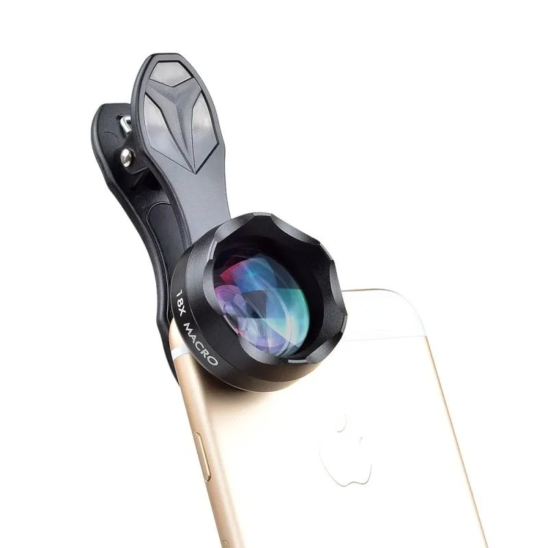 Universal Professionelle HD Fotografie 18x Makro Objektiv Handy Externe Objektiv für IPhone X XR XS Max 8 7 Plus Samsung