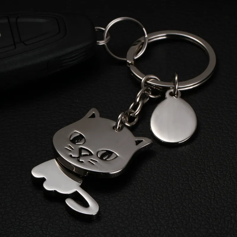 360-revolving cat keychain cute key ring for women dog key chain key holder portachiavi bag charm 276K