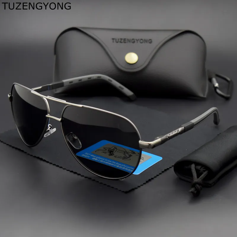 Tuzengyong 알루미늄 남성용 HD 편광 선글라스 운전 태양 안경 코팅 렌즈 Men295N 용 안경 액세서리