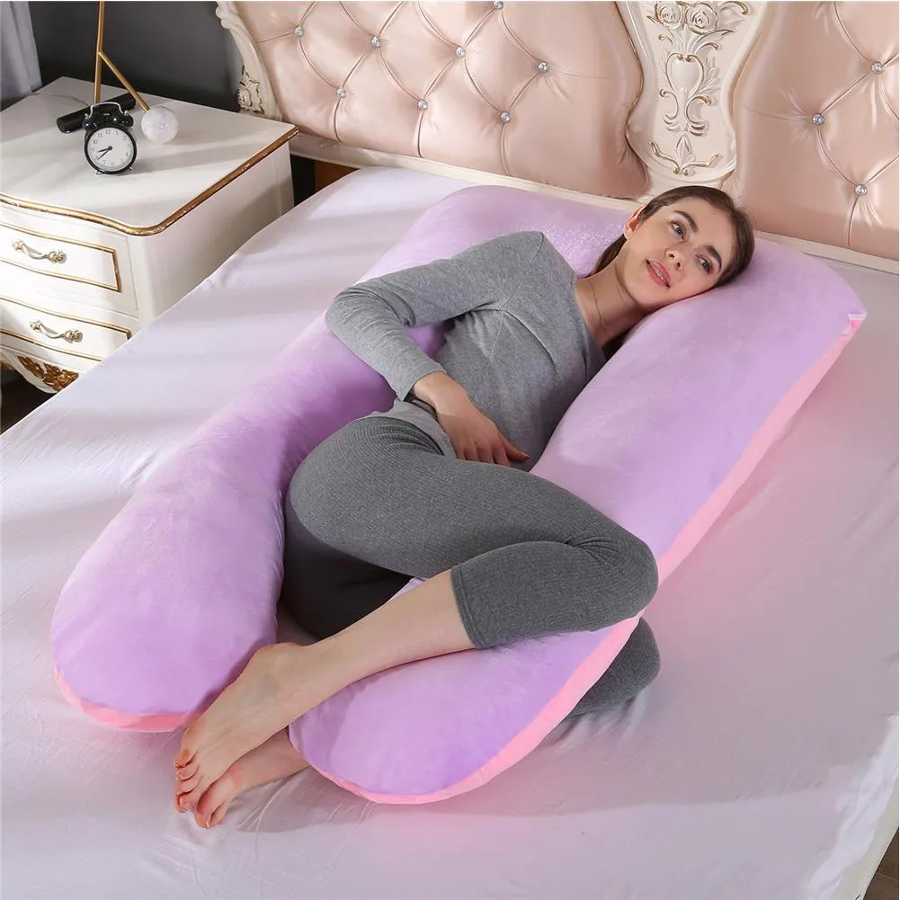 Super soft crystal velvet fabric multifunctional pillow side pillow washable U-shaped nap cushion for pregnant women230M