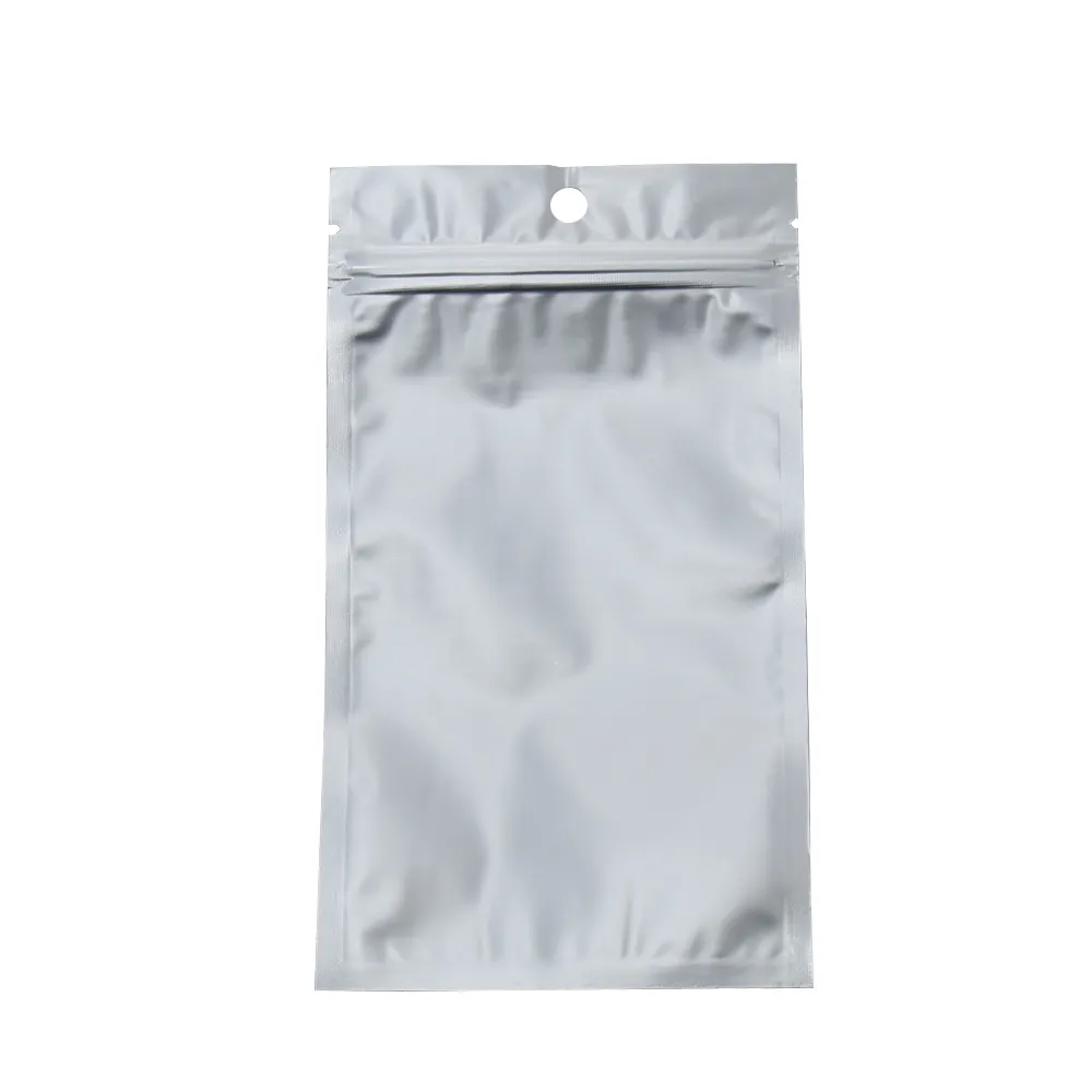10 18cm 무광택 명확한 지퍼 Zip Lock Bags 골드 알루미늄 호일 플라스틱 패키지 가방 행 홀 음식 식료품 포장 포장 파우치 2521