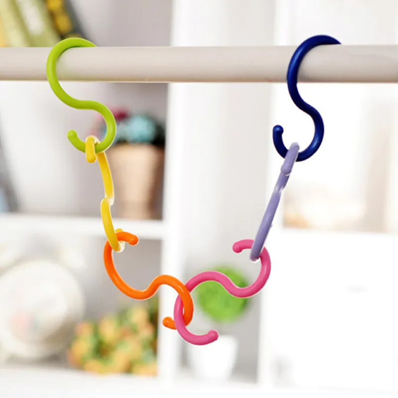 S-Shaped Hooks Plastic Kitchen Railing Clasp Multi-purpose Holder Hooks for Hanging Clothes Handbag Hook Lot1302o