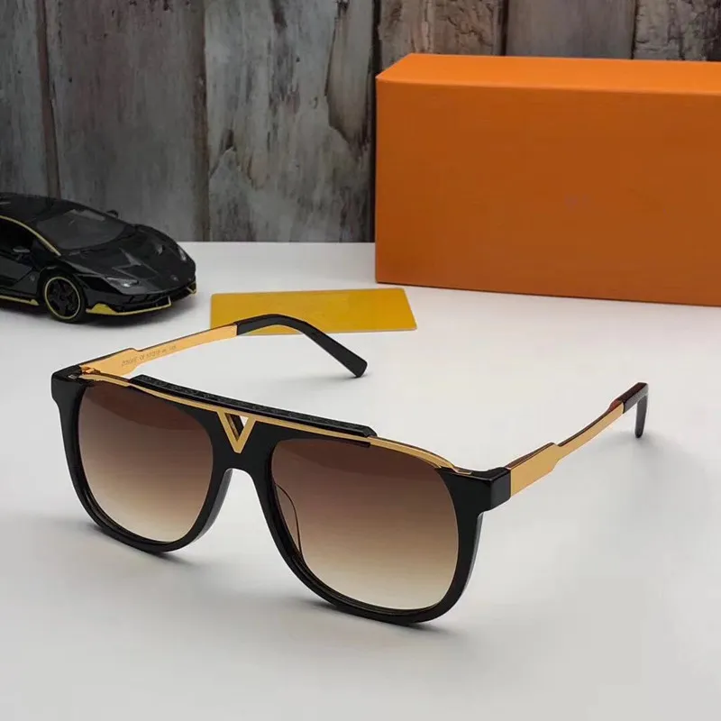 MASCOT Sunglasses Popular Retro Vintage Z0936E Men Sunglasses Shiny Gold Summer Style Laser Gold Plated Come With Case252N