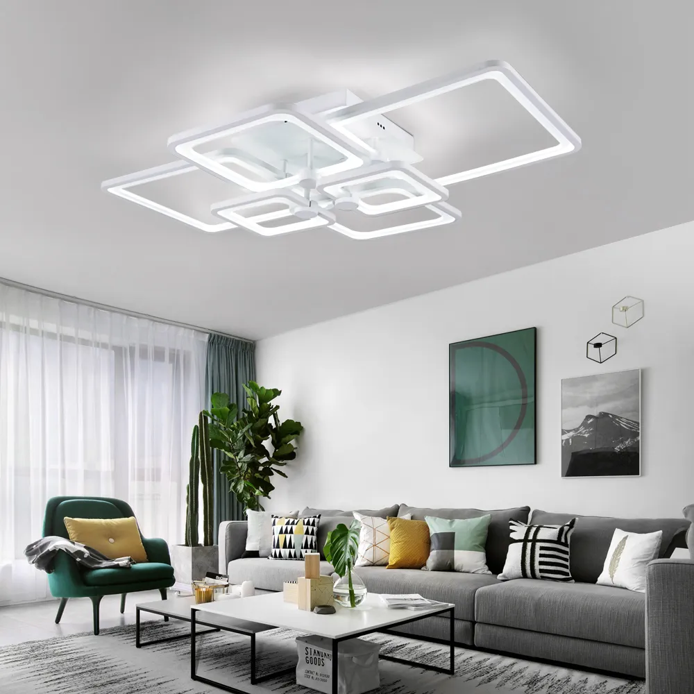 Персонализированный креативный квадратный светодиодный потолочный светильник, простой современный атмосферный домашний светильник, подходящий для гостиной, спальни, кабинета ceili317J