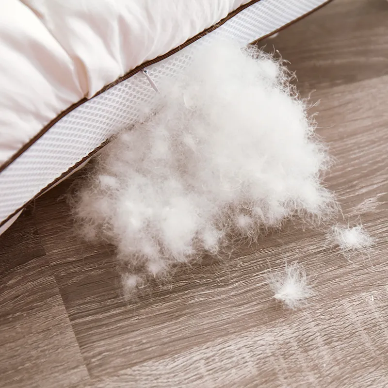 Housse d'oreiller en coton blanc pur, remplissage en plumes d'oie, 48x74cm, literie, soins de santé pour le cou, Pillows238f