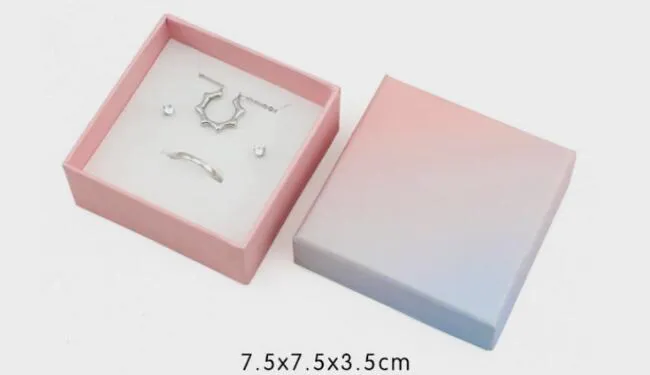 Portagioie Novità Moda Rosa Blu Sfumato Scatola gioielli Anello Collana Bracciale Ricezione regalo Scatola imballaggio multiuso254m