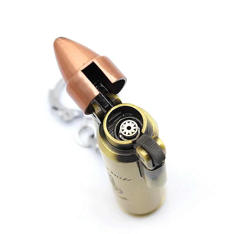 Nuovo sigaretta a forma di proiettile più leggero a forma di bombole a gas molizzatore a gas a vento a gas a fiamma artigliata cigure più leggera Pendente 5963910