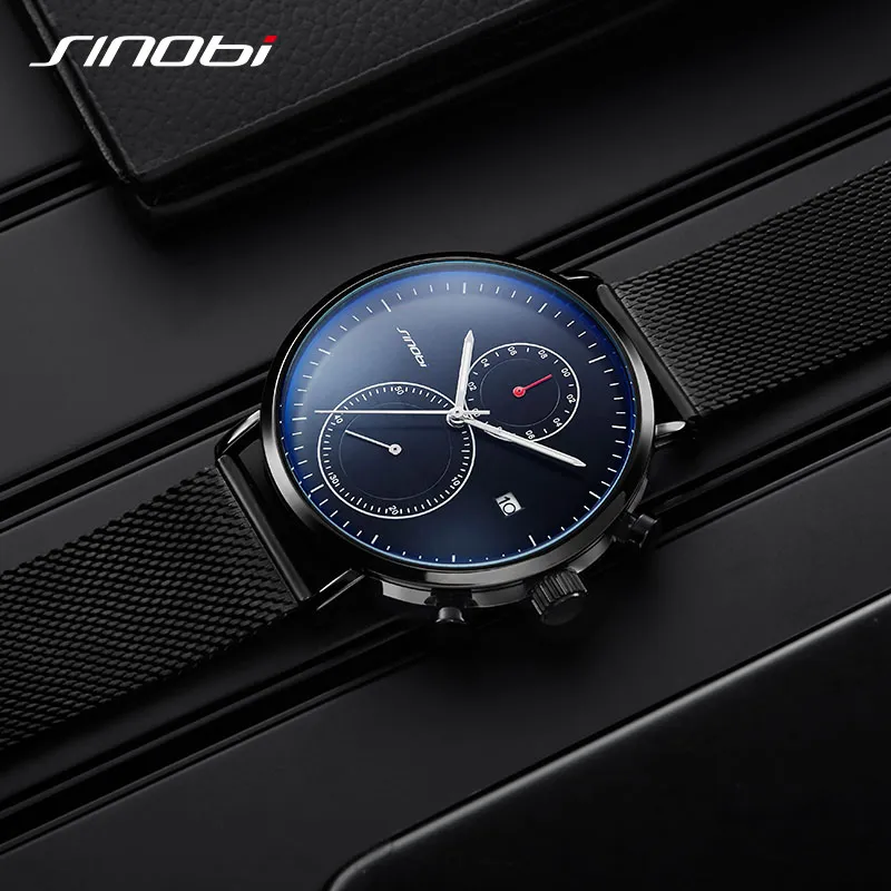 SINOBI Nieuwe Mannen Horloge Merk Zakelijke Horloges Voor Mannen Ultra Slanke Stijl Horloge JAPAN Beweging Horloge Mannelijke Relogio Masculino307Q