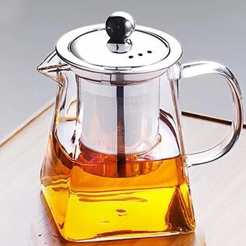 Glass Teapot With Stainless Steel Infuser And Lid For Blooming And Loose Leaf Tea Preference1907