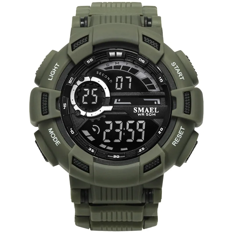 Smael Sport Watch Watch The Camouflage Watch Band Smael Men Watch 50M водонепроницаемые Shock Shock Watch Men Led 136239d