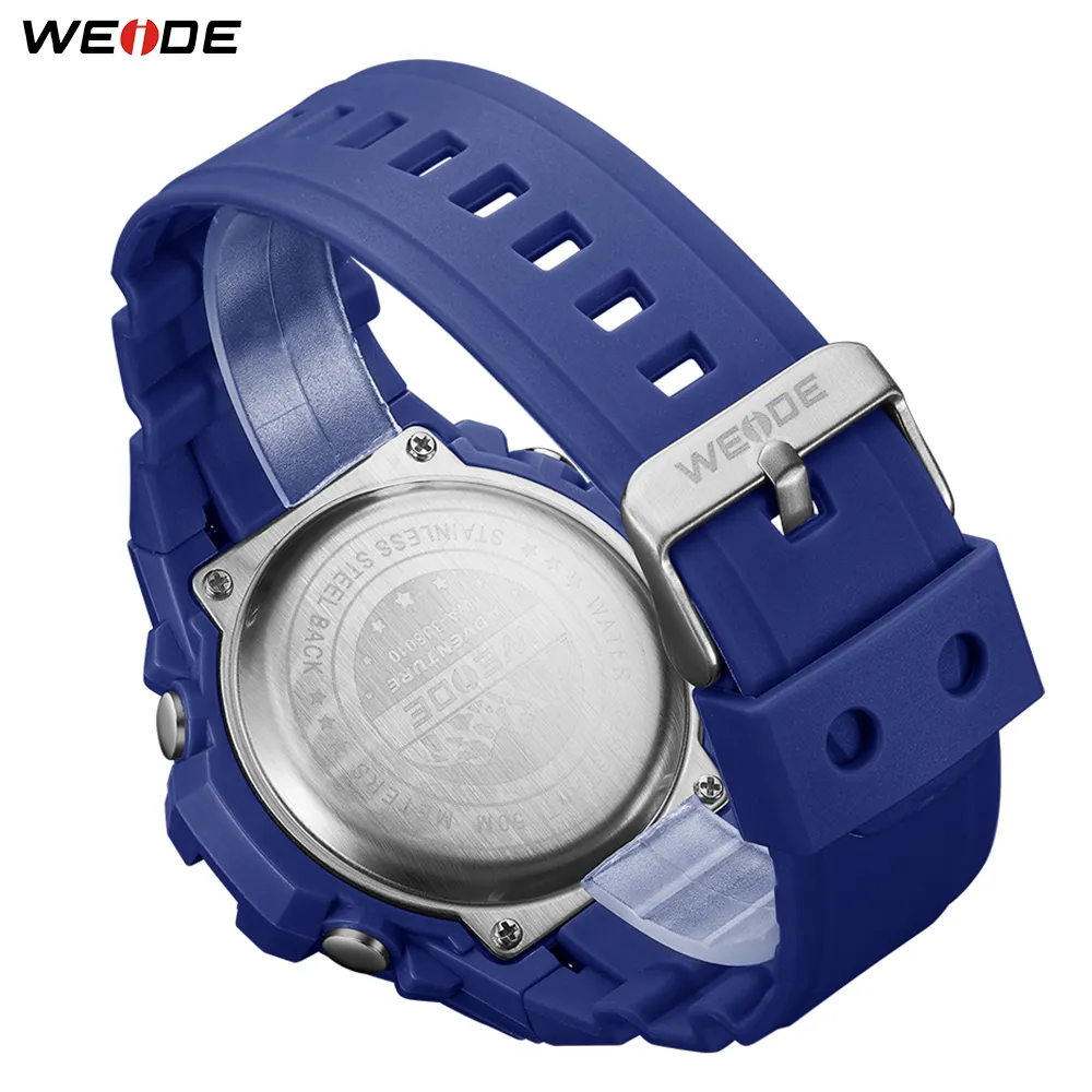 WEIDE Sport Militaire Luxe Klok cijfer digitaal product 50 meter Waterbestendig Quartz Analoge Hand Heren Horloges297g