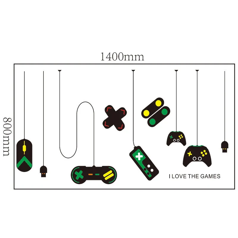 Наклейка с игровой ручкой, домашняя наклейка, плакаты, ПВХ, настенная наклейка для видеоигр, декор для геймерской комнаты JS221689