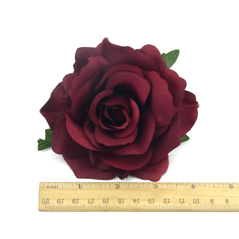 100 Stück künstliche tiefrote Rosen-Seidenblütenköpfe für Hochzeitsdekoration, DIY-Kranz, Geschenkbox, Scrapbooking, Handwerk, gefälschte Blumen, 1254B