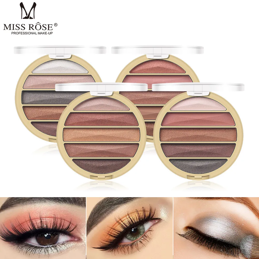 Mini 5 Kleur Natuurlijke oogschaduw Palet Shimmer en Mat Eye Shadow Pallets Miss Rose Aardy Colors Eyes Make-up