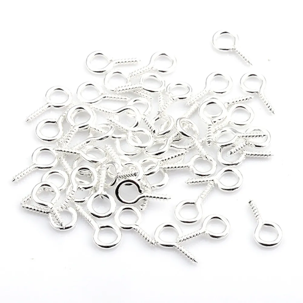 1000 pièces de petites Mini épingles à œil, crochets, œillets, fermoirs filetés, crochets, accessoires de fabrication de bijoux à faire soi-même, 237T