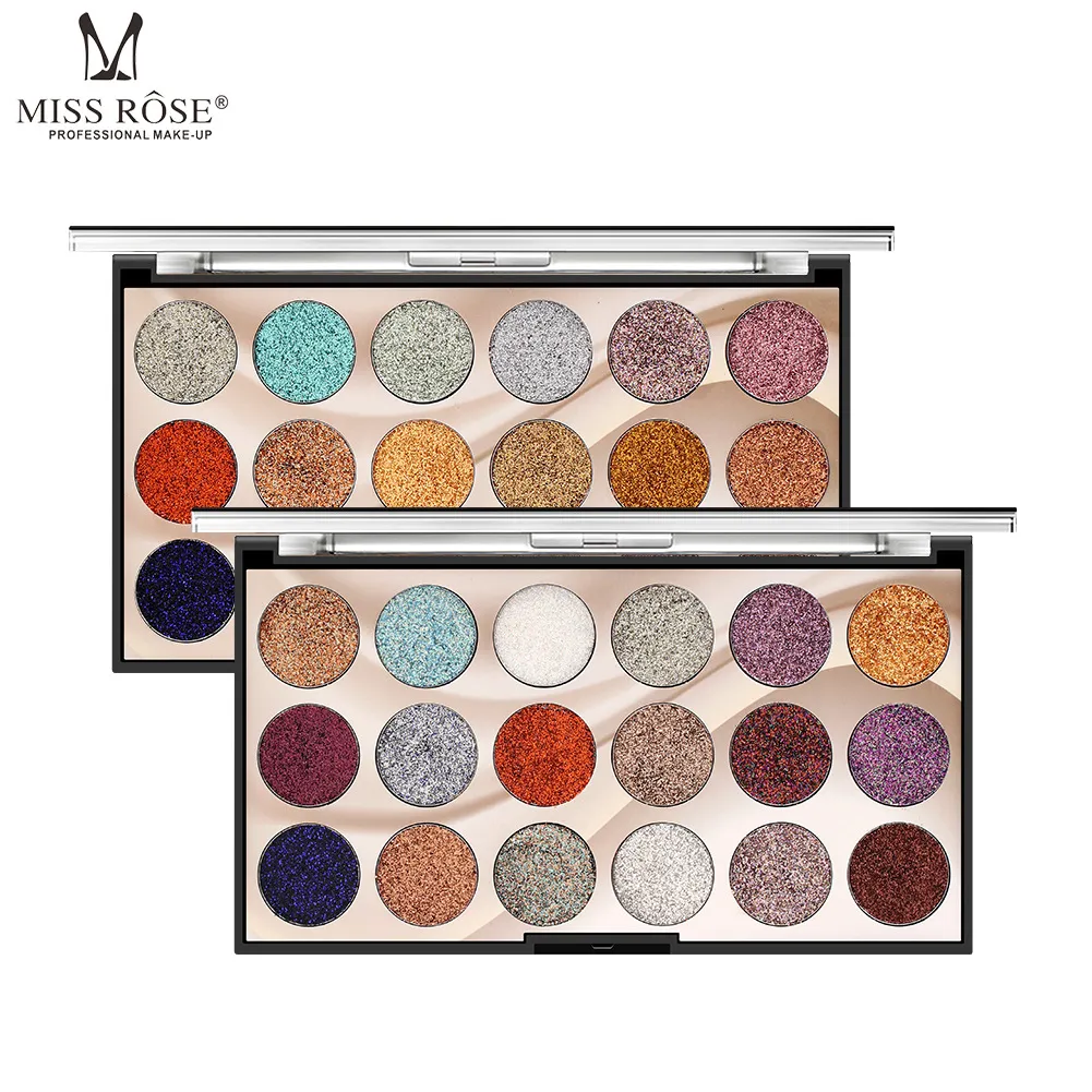 Paleta de sombras de ojos con brillo de es Paletas de sombras de ojos brillantes MISS ROSE Branded Professional Star Eyes Maquillaje de escenario