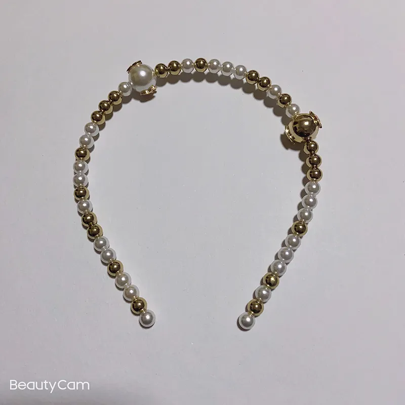 Party Gifts Fashion Hand-Made Golden Pearl Headband Hair Band Hairn Pin For Ladies Favorite Delicate HeadDress Accessories220h