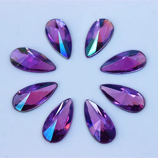 Micui 100 stcs 9 18 mm Crystal Drop Rhinestones Flat Back Acryl Crystal Stones voor sieraden maken kledingdecoraties ZZ455192U