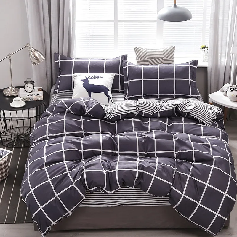 Designer cama consoladores conjuntos de cama conjunto 100% fibra poliéster doméstico breve planta fronha conjuntos capa edredão confortável blanke228j