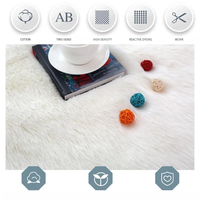 Soft Sheepskin Carpet Rugs For Home Living Room Bedroom Warm Carpets Floor Mat Pad Skin Fur Mats Faux285b
