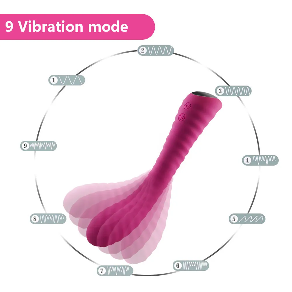 Silikon sexleksak för kvinnor lesbisk masturbator vuxen anal leksak flexibel dildo vibrator laddningsbar USB 9 hastigheter vuxna produkter SH13225150