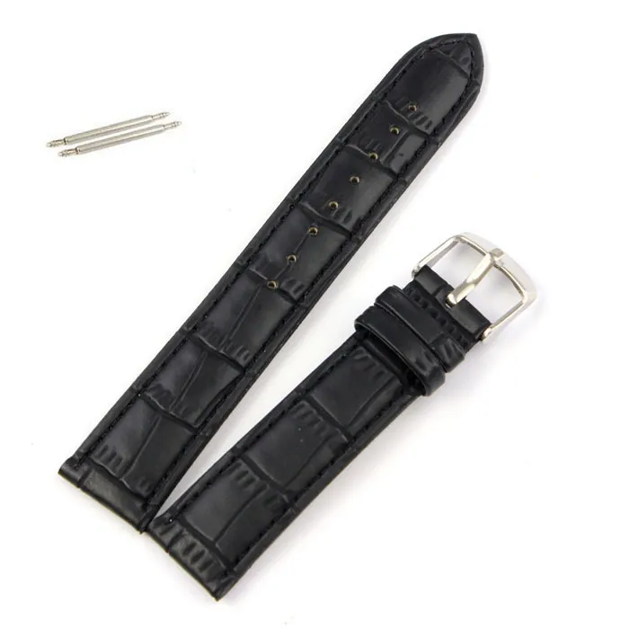 High Quality 18mm 20mm 22mm Genuine Leather Strap Steel Buckle Wrist Watch Band Black Brown Sweatband 217d