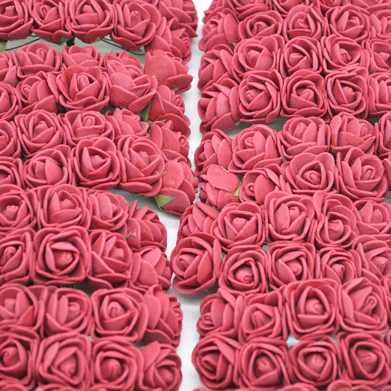 2 cm 144 pz artificiale PE schiuma rosa fiore fai da te orsacchiotto rose la decorazione di nozze regalo fatto a mano bouquet di rose ghirlanda di fiori254u