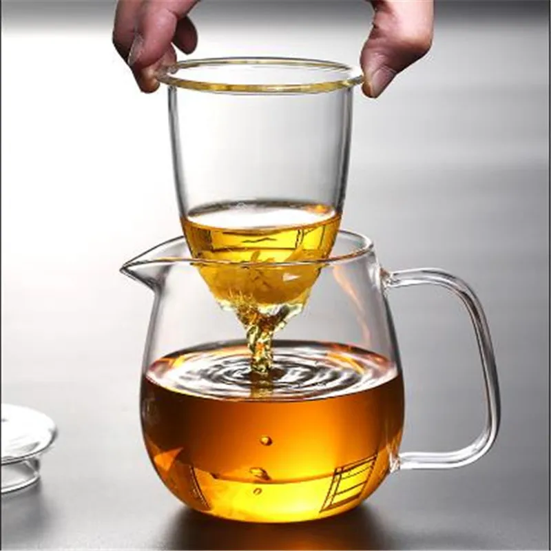 Tee-Ei Teegeschirr Haushaltsteekanne kann hohen Temperaturen standhalten Filter inneres Glas Sieb brauen Blumen Blätter Wurzeln usw.303Q