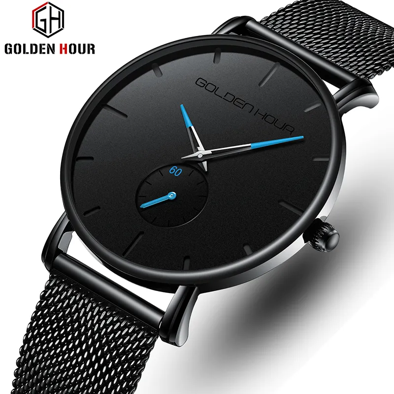 Reloj Hombre New Arrivic GoldenHour Fashion Men Watch Erkek Kol Saati Business Sport Waterproof Wrist Watches Relogio Masculino278Z