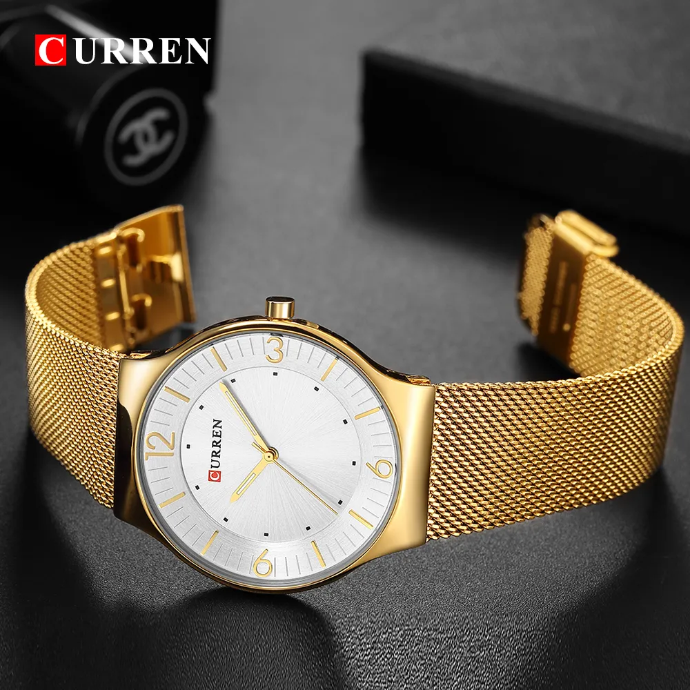 Curren Top Brand Luxury Moda Classic Design Quartz Men Watches Full Steel Band Wristwatch Hodinky Relogio Masculino208C