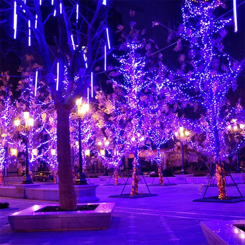 LED 크리스마스 야외 끈 조명 10m 20m 30m 50m 100m 9 색상 웨딩 파티 축제를위한 방수 요정 조명 홈 Decorati2902