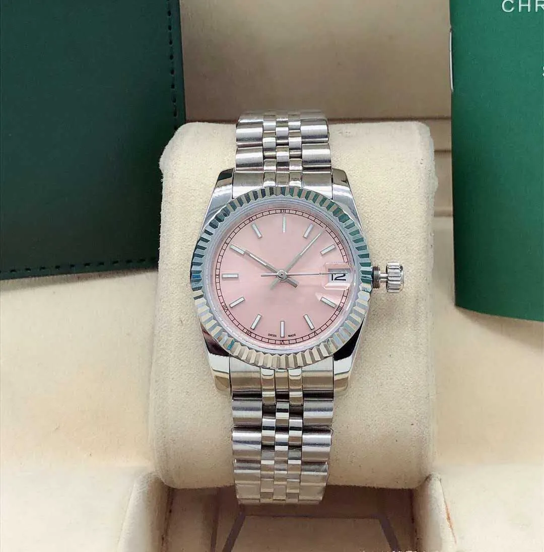 Reloj de pulsera de vestir para mujer de moda de oro rosa con fecha de 31 mm, relojes mecánicos automáticos de zafiro, bolsos casuales, caja de reloj de pulsera para mujer gi261Q