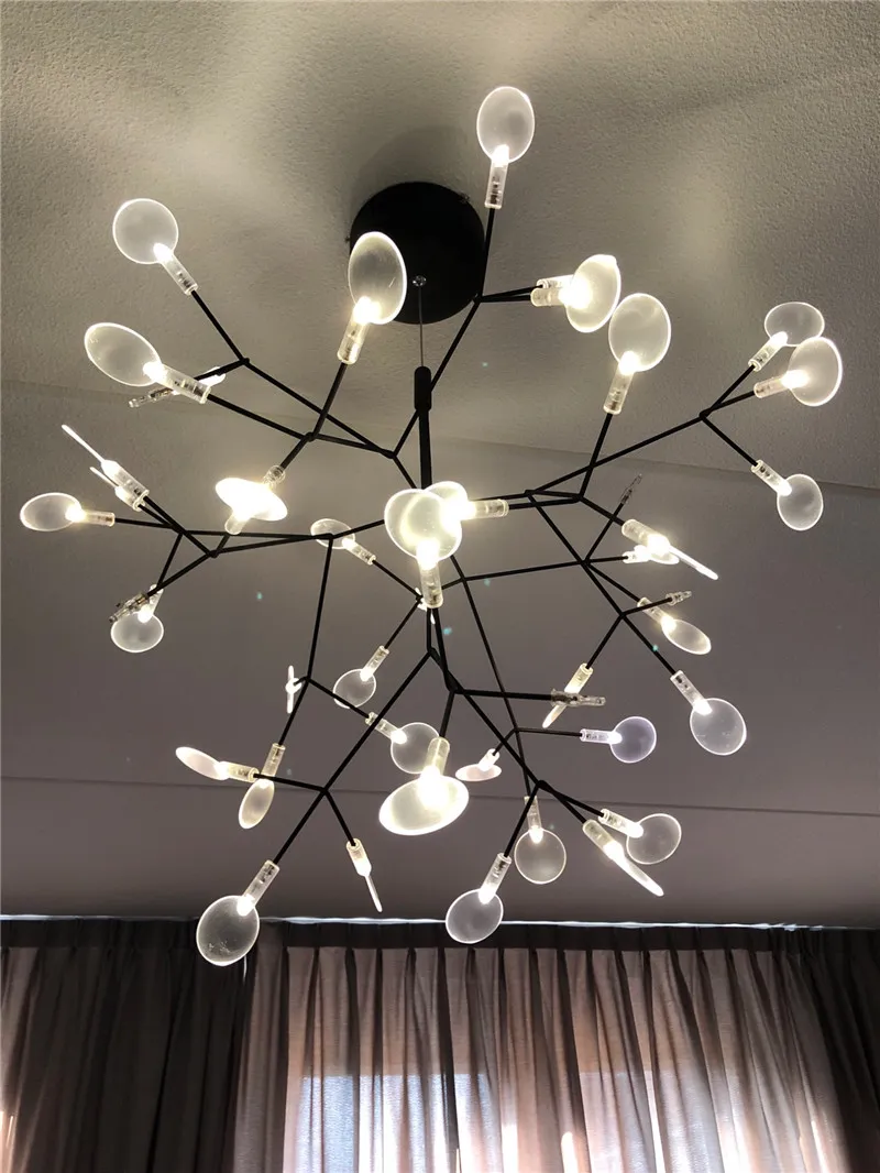 Heracleum Tree Leaf Pendante Light LED lampes Suspension Lampes Salon Room Art Bar Iron Restaurant Home Lighting AL12314G