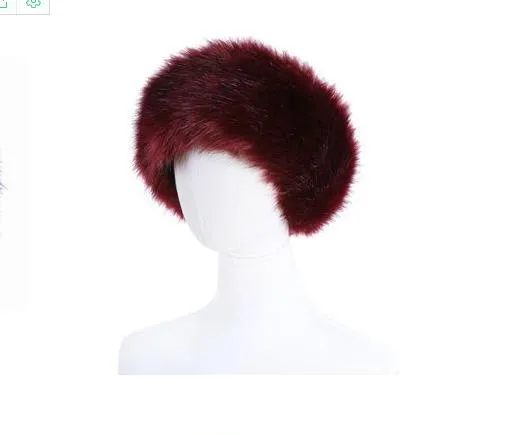 10 renk kadın sahte kürk bandı lüks ayarlanabilir kış sıcak siyah beyaz doğa kızlar kürk kulaklık kulaklık şapkaları kadınlar için240t