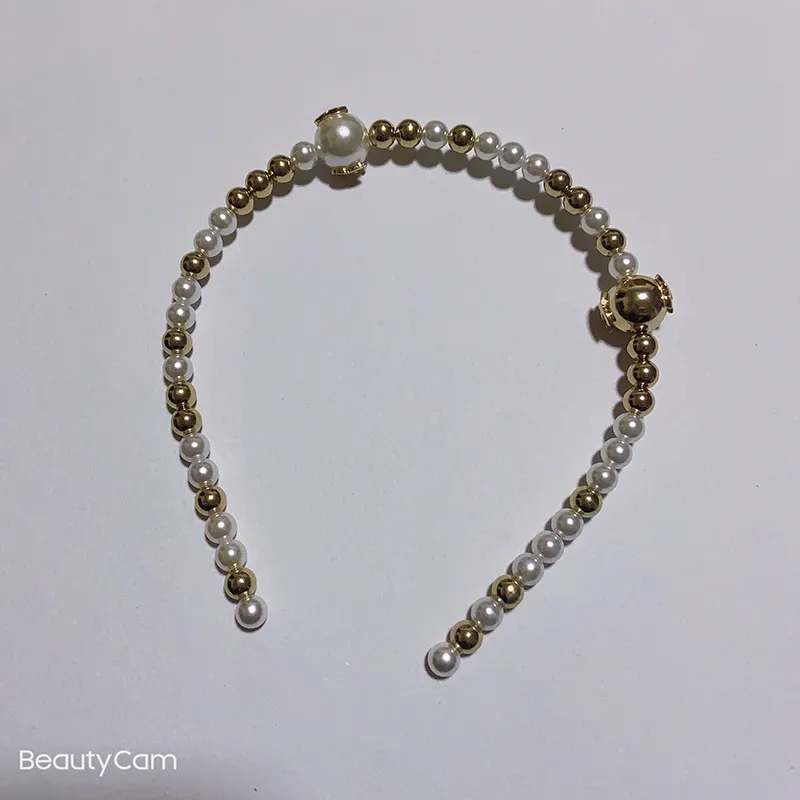Party Gifts Fashion Hand-Made Golden Pearl Headband Hair Band Hairn Pin For Ladies Favorite Delicate HeadDress Accessories220h