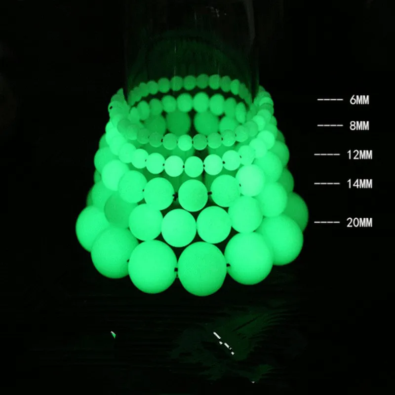 구슬 가닥 녹색 플루오 라이트 밤 진주 구슬 브레이슬릿 글로우 라이트 브레이슬릿 월 스톤 스톤 천연 jade for men208g