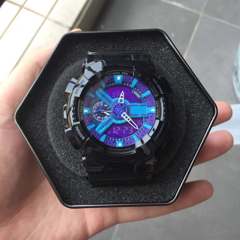 Neue Mode Ankunft Herren Stil Militär Armbanduhren Multifunktions auto LED Digital THOCK Quarz Sport Uhren für Mann Männlich Studen250C