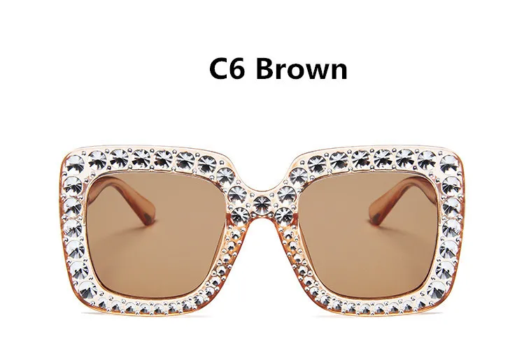 Glänzende Diamant Sonnenbrille Frauen Marke Design-Flash-Quadrat Shades Weibliche Spiegel Sonnenbrille Oculos Lunette Bling Rhinestone265S