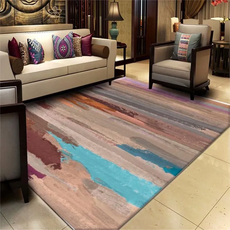 Tapis décoratifs pour la maison en filet, tapis de sol de chevet, de canapé, de Style nordique, en flanelle douce, grand tapis de salon, Carpet305q