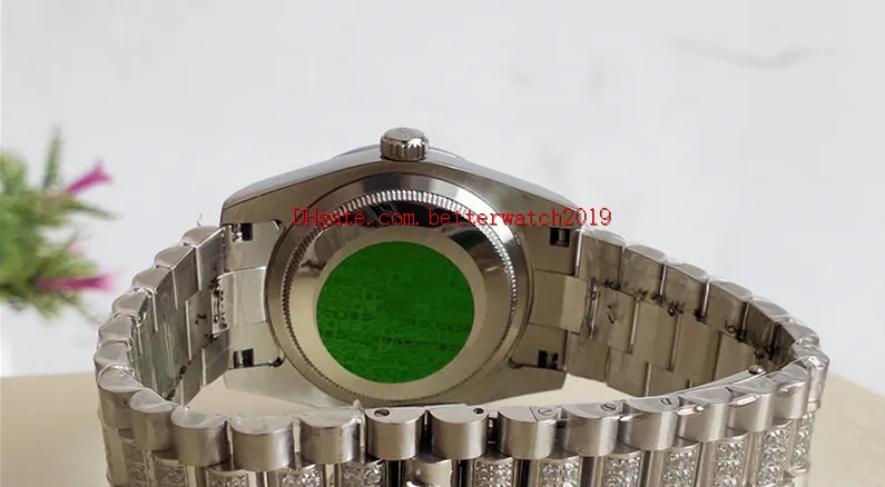 Unisex Fashion Watches 36 mm 118346 일 날짜 대통령 로마 다이얼 아시아 자동 기계 유니세크스 플래티넘 다이아몬드 베젤 2417